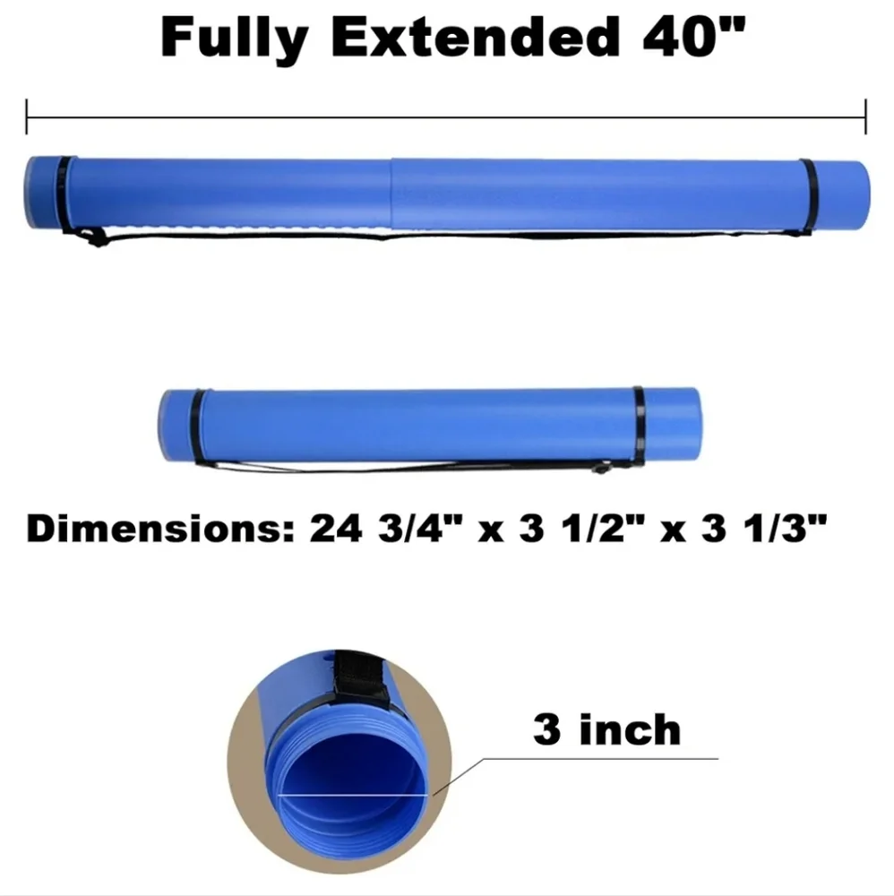 Calpalmy Extendable Poster Tubes Expand from 24.5” to 40” with Shoulder Strap